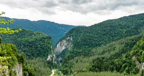 Time lapse in a mountain gorge after the rain, beautiful mountain landscape in Stock Footage 113579167