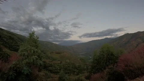 Time lapse from a mountain in the high jungle of Peru at sunset Video stock 202347448