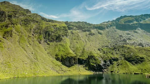 Time lapse with mountain lake in summer scene Stock Footage 62229935