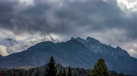 Time lapse of mountain landscape in Kranjska Gora in Slovenia Stock Footage 49059398