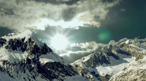 Time lapse. mountain panorama view. snow winter landscape background Stock-Footage 37134499