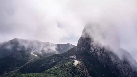 Time-Lapse of Mountain Peak with Fast Stock Footage 315099622