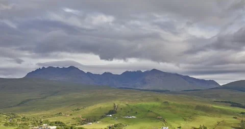 Time Lapse of mountain range and cloudy sky, Isle of Skye, Scotland Stock Footage 264097693