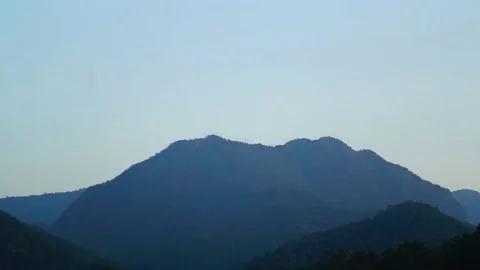 Time lapse : mountain range day to night Stock Footage 83782680