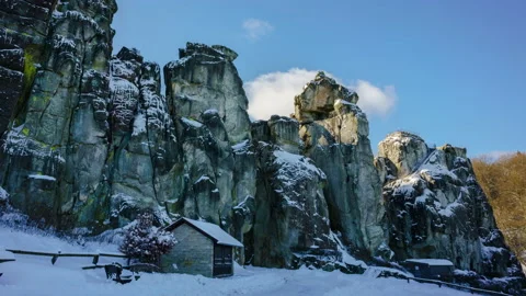 Time lapse of a mountain range in Germany in winter. Stock Footage 155708241