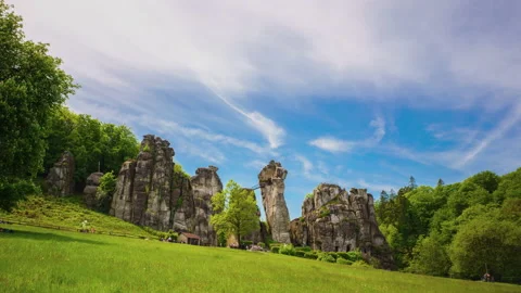 Time lapse of mountain range in Germany. Springtime colors. Stock Footage 155708511