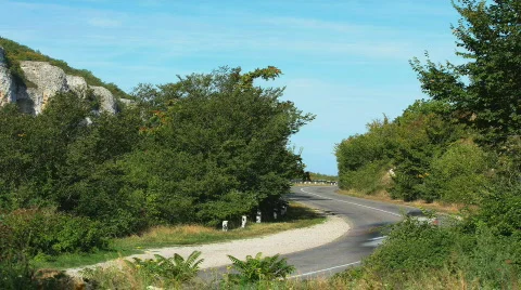 Time lapse. Mountain road to Crimea. Stock Footage