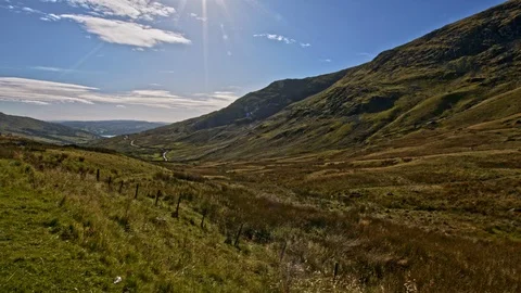 Time lapse of mountain scene showing footpaths on a lovely sunny day. 스톡 동영상 118387779