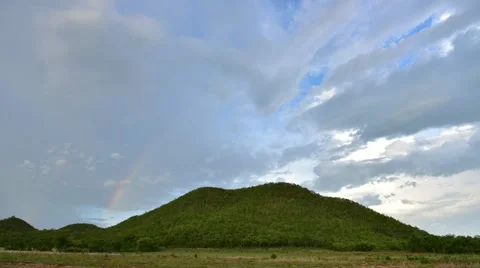 Time lapse mountain sky and rainbow Video stock 50691956