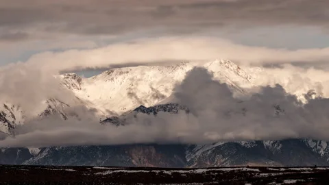 Time Lapse Mountain Snow Clouds Stock-Footage 145828432