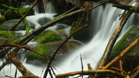 Time lapse of mountain stream in the Rila mountain. Video stock 323224512