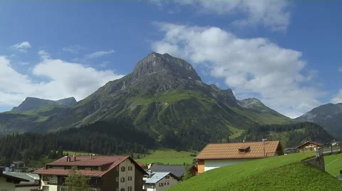 Time Lapse at a Mountain Town Stock Footage