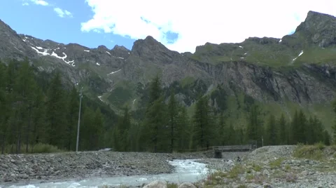 Time-Lapse of a Mountain Valley Floor with Sunlight Piercing Through Clouds Stock Footage 41581508