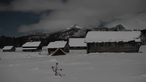 Time lapse of a mountain village Stock Footage 101750211