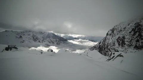 Time lapse mountain in winter Stock Footage 67577381