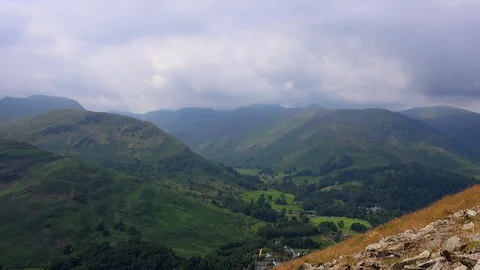 Time lapse of mountains and clouds lake district England UK 4K Video stock 113695296
