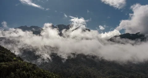 Time lapse in the mountains. Beautiful mountain view with clouds. Vietnam Stock Footage 106787745