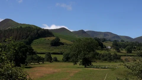 Time lapse of mountains with blue sky and clouds UK 4K Video stock 112968122
