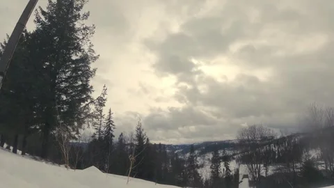 Time-lapse in the mountains. Clouds move on the camera against the backdrop of Video stock 263664858
