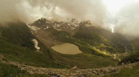 Time lapse mountains lake clouds Stock-Footage 64540504