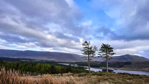 Time lapse of mountains lake clouds landscape Stock Footage 277532701