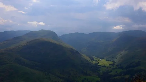 Time lapse of mountains of the Lake district in England UK 4K Stock Footage 113535101