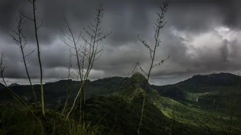 Time lapse mountains in Mauritius Stock Footage 65770805