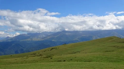 Time Lapse Mountains Scenes In National Park Dombai, Caucasus, Russia Stock Footage 92806539