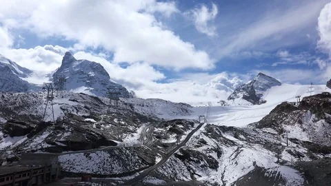 Time lapse of Mountains Ski Resort in Zermatt, Switzerland Stock Footage 69784066