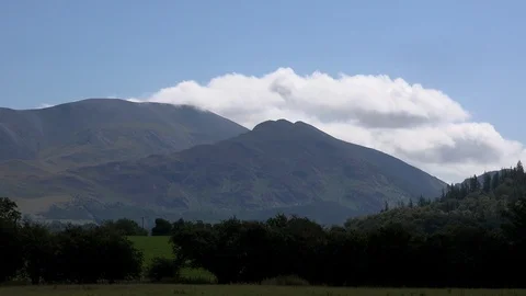 Time lapse of mountains with trees and clouds UK 4K Video stock 112957885