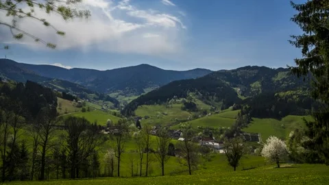 Time Lapse Mountains Valley Green Schwarzwald Summer 4K Stock Footage 176838793