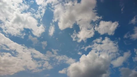 Time-lapse movement of clouds across the blue sky Stock Footage 158889343