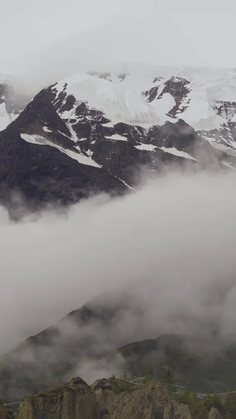 Time lapse of movement of clouds in the Himalayan mountains Stock Footage 334840011