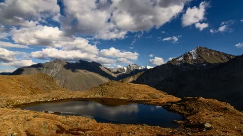 Time Lapse. The movement of clouds over alpine lake in the valley of Seven Lakes Stock Footage 70519919