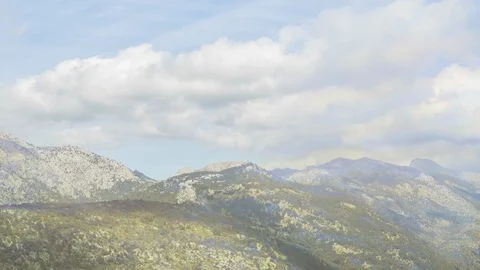 Time lapse of the movement of clouds over the mountain range. Stock Footage 110753513