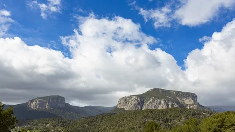 Time lapse of the movement of clouds over the mountain. Stock Footage 110754418