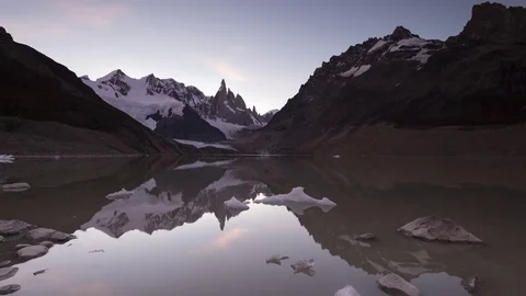 Time Lapse. The movement of Iceberg formations in a mountain lake Stock Footage 79502945