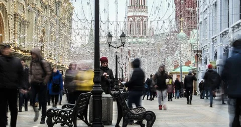 Time lapse of the movement of pedestrians Stock-Footage 129534752