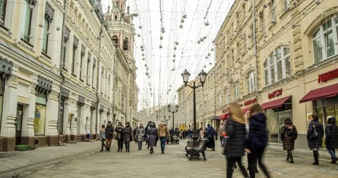 Time lapse of the movement of pedestrians Stock-Footage 129534763