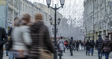 Time lapse of the movement of pedestrians Stock-Footage 129534768