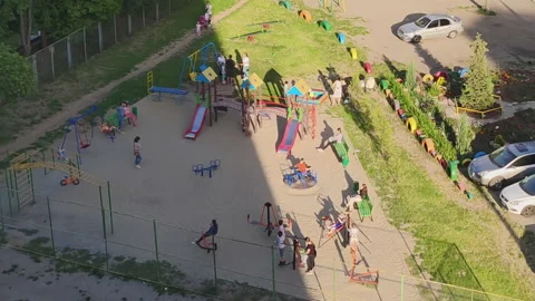 Time lapse of movement of the shadows sun on the playground Stock Footage 132517016