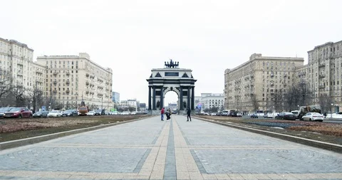 Time lapse of the movement of sky and clouds, people Stock-Footage 129534799