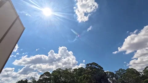 Time-lapse of the movement of white clouds in a blue sky Video stock 325640049