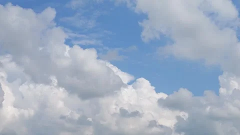 Time lapse of movement within forming cumulunimbus clouds on sunny blue sky Stock Footage 276104560
