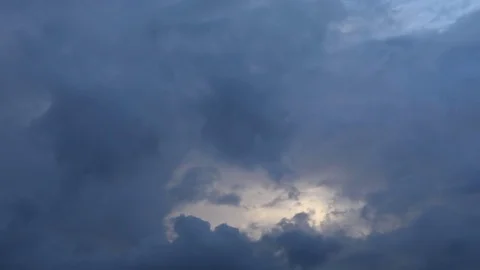 Time-lapse moving black clouds above dusk sky Stock Footage 81264620