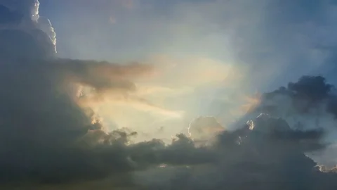 TIME LAPSE of moving cloud from blue sky sunny to darken cloudy sky Stock Footage