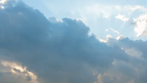 TIME LAPSE of moving cloud from blue sky sunny to darken cloudy sky Stock Footage 92196097