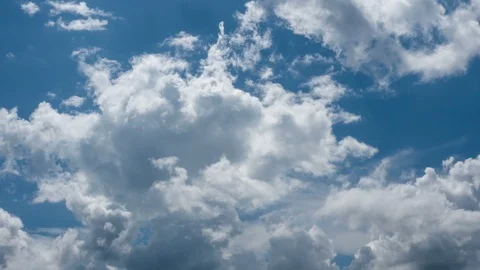 TIME LAPSE of moving cloud from blue sky sunny to darken cloudy sky Stock Footage 96027779