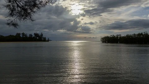 Time-lapse of moving cloud during sunset at side beach 動画素材 87273867