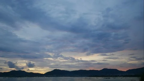 Time lapse of moving cloud over mountain at twilight evening  sky background  Stock Footage 131921574